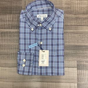 Peter Millar button down shirt to be worn untucked